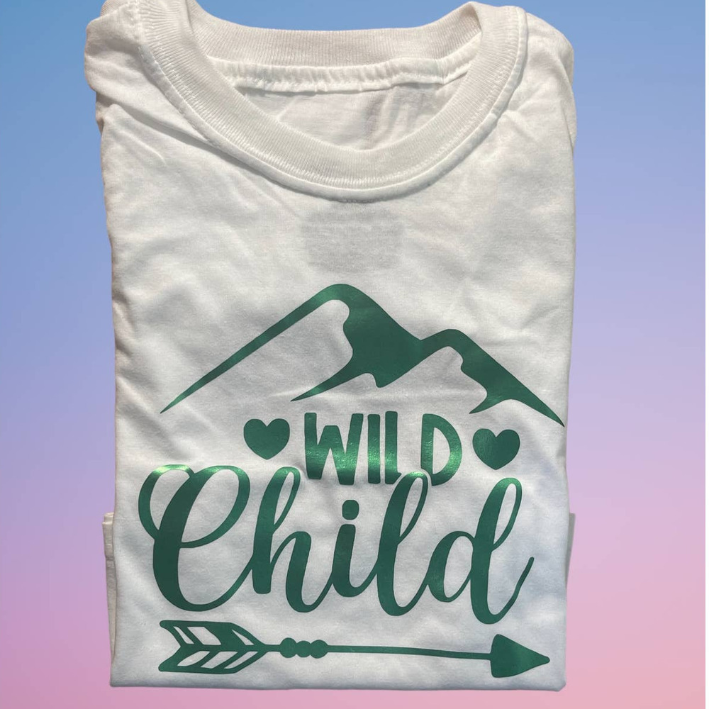 WILD CHILD TODDLER|METALLIC GRAPHIC SHORT SLEEVE T-SHIRT| FUNNY GIFT 2T/3T NEW